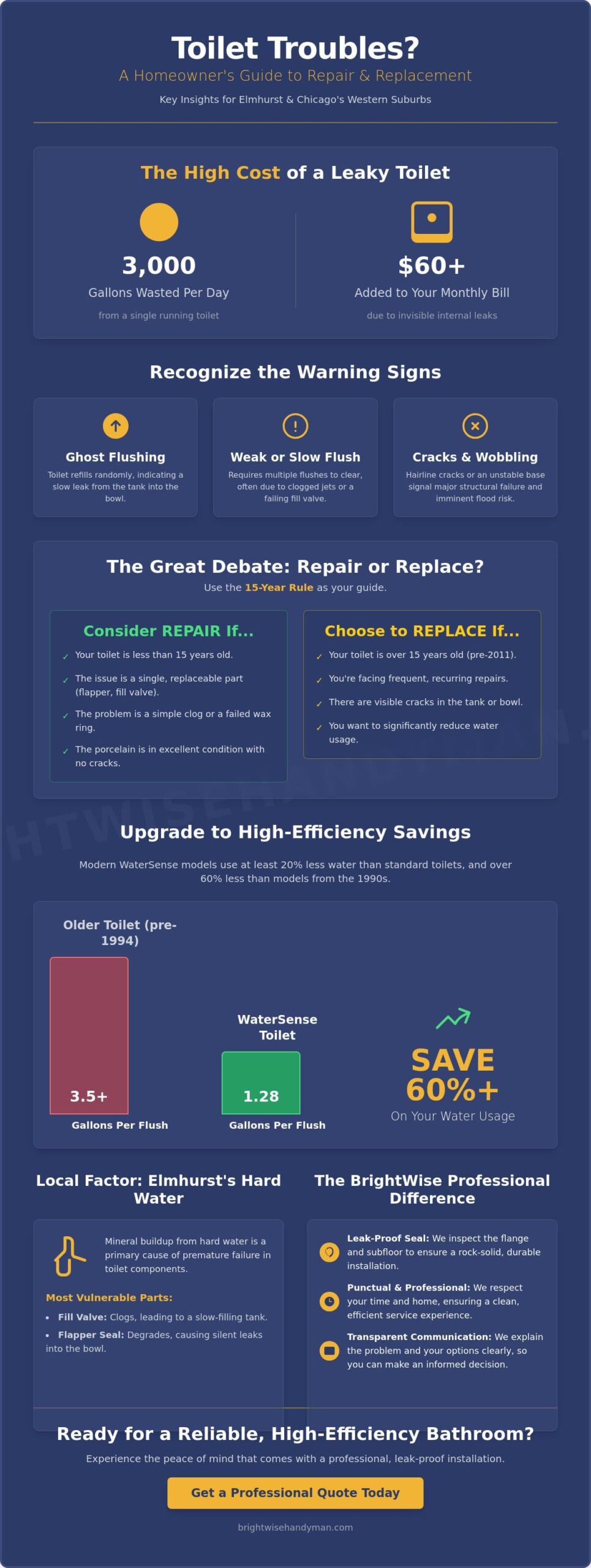Professional Toilet Repair Installation in Elmhurst the Complete Homeowners Guide - Infographic Professional Toilet Repair & Installation in Elmhurst: The Complete Homeowner’s Guide
