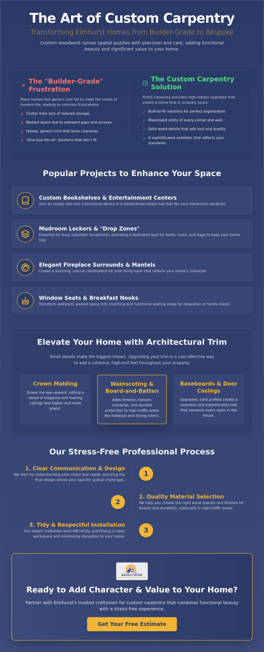 Custom Carpentry in Elmhurst: Elevating Your Home with Expert Local Craftsmanship